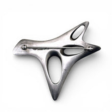 Mid-Century Georg Jensen Black Enamel Sterling Brooch No. 323