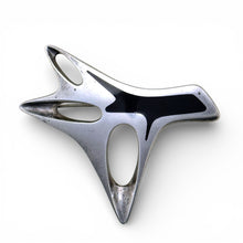 Mid-Century Georg Jensen Black Enamel Sterling Brooch No. 323