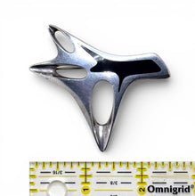 Mid-Century Georg Jensen Black Enamel Sterling Brooch No. 323