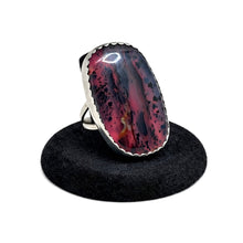 Pink Moss Agate Sterling Ring Size 12