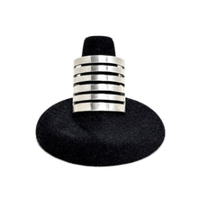 Stacked Cut Out Sterling Solid Ring Size 9