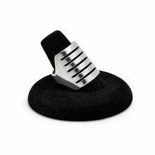 Stacked Cut Out Sterling Solid Ring Size 9