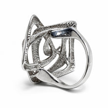 Sculptural Sterling Interlocking Ring Size 8