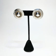 MODERN Taxco Sterling Earrings / Stamped Silver & Brass Medallion Post Earrings / 1990s 90s / Sterling Minimal Minimalist Modern Jewery 925