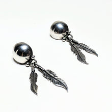 Vintage Native American Sterling Earring / Signed SARAH CHEE Navajo Prayer Feather / 1980s 80s Rock Jewelry / Vtg Biker 925 Jewelry