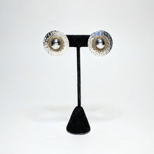 MODERN Taxco Sterling Earrings / Stamped Silver & Brass Medallion Post Earrings / 1990s 90s / Sterling Minimal Minimalist Modern Jewery 925