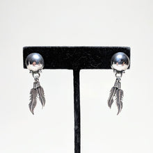 Vintage Native American Sterling Earring / Signed SARAH CHEE Navajo Prayer Feather / 1980s 80s Rock Jewelry / Vtg Biker 925 Jewelry