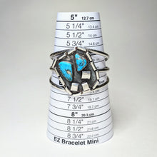 Vintage TURQUOISE Brutal Sterling Cuff / Totally Unique Abstract Post Modern Sterling / Native American Silver Bracelet / 925 Cuff Size 7