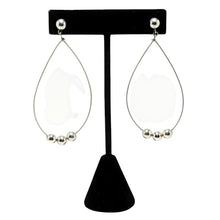 Vintage Sterling Silver Large MODERNIST Earrings / Wire Ball Stud Dramatic Minimal Earrings / 90s Jewelry