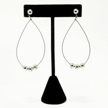 Vintage Sterling Silver Large MODERNIST Earrings / Wire Ball Stud Dramatic Minimal Earrings / 90s Jewelry