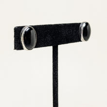 Native American Jewelry / JACKSON Signed Navajo Onyx / Sterling Onyx Stud Earrings / 1980s Vintage Navajo Earrings / Onyx Silver Studs