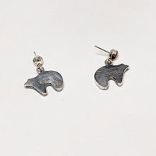 STERLING Bear Opal Studs / Bear Fetish Jewelry / Mother of Pearl Earring / Native American Jewelry / Bear Earrings / Pearl Inlay Earrings