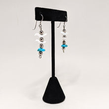 Turquoise Sterling Earrings / Carved Bead Earrings Native American Earrings / Vintage Animal Fetish / Vintage Southwestern Jewelry 1990s