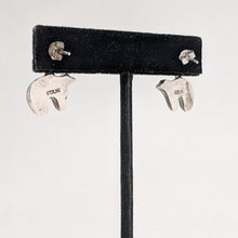 STERLING Bear Opal Studs / Bear Fetish Jewelry / Mother of Pearl Earring / Native American Jewelry / Bear Earrings / Pearl Inlay Earrings