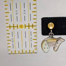STERLING Bear Opal Studs / Bear Fetish Jewelry / Mother of Pearl Earring / Native American Jewelry / Bear Earrings / Pearl Inlay Earrings