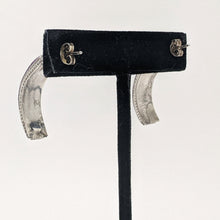 Sterling Native Hoops / Purple Enamel Swirl Native Inlay / Inlay Sterling Hoops / 1990s Hoop Earrings / Inlay Earrings / Native Inlay Silver