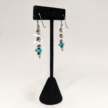 Turquoise Sterling Earrings / Carved Bead Earrings Native American Earrings / Vintage Animal Fetish / Vintage Southwestern Jewelry 1990s