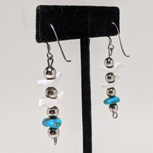 Turquoise Sterling Earrings / Carved Bead Earrings Native American Earrings / Vintage Animal Fetish / Vintage Southwestern Jewelry 1990s