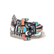 Federico Jiménez CUFF / Rainbow Man Cuff / Native American Sterling Jewelry / Turquoise Spiny Oyster Inlay Jewelry / Vintage Native Jewelry