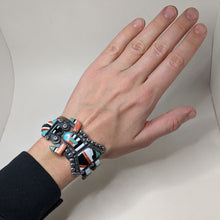 Federico Jiménez CUFF / Rainbow Man Cuff / Native American Sterling Jewelry / Turquoise Spiny Oyster Inlay Jewelry / Vintage Native Jewelry