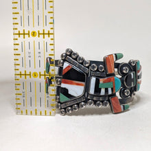 Federico Jiménez CUFF / Rainbow Man Cuff / Native American Sterling Jewelry / Turquoise Spiny Oyster Inlay Jewelry / Vintage Native Jewelry
