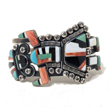 Federico Jiménez CUFF / Rainbow Man Cuff / Native American Sterling Jewelry / Turquoise Spiny Oyster Inlay Jewelry / Vintage Native Jewelry