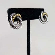 TAXCO Sterling Brass Earrings / MODERNIST Coiled Silver Earrings / 925 Minimal Jewelry / Vinage Sterling Brass Earrings / Taxco Jewelry