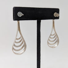 AVANT Sterling Silver Earrings / MODERNIST Silver Earrings / Vintage 1990s 90s Abstract Earrings / Avant Garde TEARDROP Sterling Earring