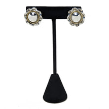 STERLING Brass TAXCO Earrings / Modernist DOME Earrings / 1980s Abstract Modern Jewelry / Sterling Silver Earrings / 80s Mexican Silver