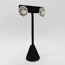 STERLING Brass TAXCO Earrings / Modernist DOME Earrings / 1980s Abstract Modern Jewelry / Sterling Silver Earrings / 80s Mexican Silver