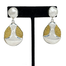 Abstract Taxco Sterling & Brass Earring