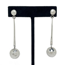 MODERNIST Sphere Earring / HAMMERED Sphere Earring / Abstract AVANT Earrings / Taxco Jewelry / 90s Silver Jewelry / Minimalist Mexico Silver
