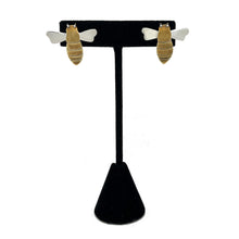 Sterling BEE Earrings / Sterling Silver BRASS Honey Bee Jewelry / Vintage Anne Harvey Jewelry / Honey Bee Jewelry / Silver Bee Earrings