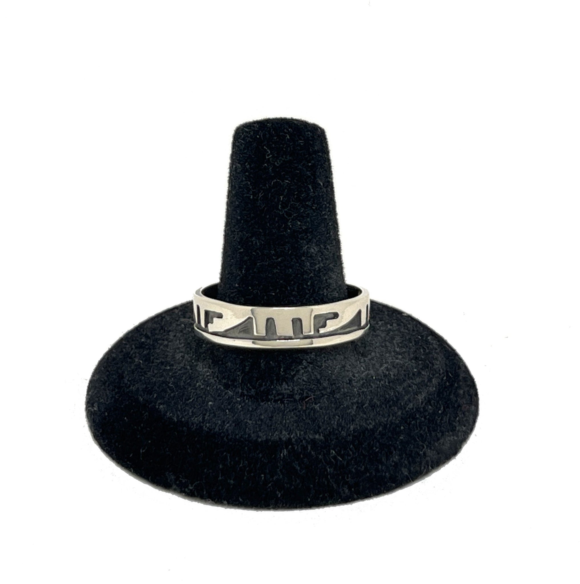 Sterling NAVAJO Sterling Ring 12 | SHARON CISCO Overlay Ring Size 12 | Vintage Native American Jewelry Ring 12 | Signed Native Ring 12