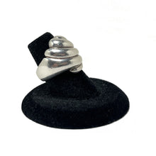 CHUNKY Sterling Ring 6.5 | MODERNIST Silver Ring Size 6 1/2 | Chunky Silver Shell Ring Size 6.5 | Puffy 1990s Sterling Silver Ring 6 1/2