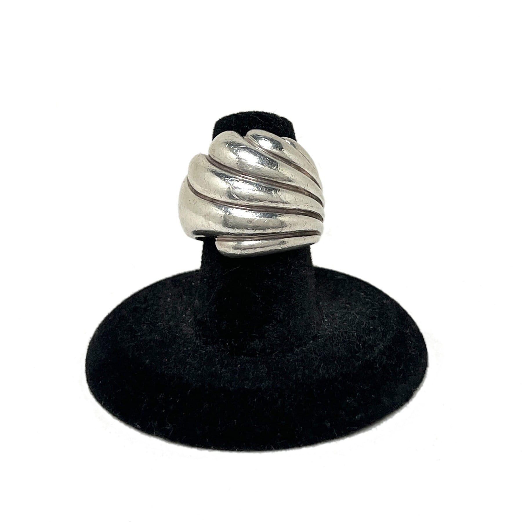 CHUNKY Sterling Ring 6.5 | MODERNIST Silver Ring Size 6 1/2 | Chunky Silver Shell Ring Size 6.5 | Puffy 1990s Sterling Silver Ring 6 1/2