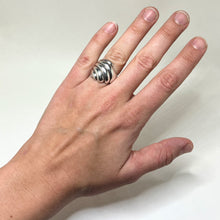 CHUNKY Sterling Ring 6.5 | MODERNIST Silver Ring Size 6 1/2 | Chunky Silver Shell Ring Size 6.5 | Puffy 1990s Sterling Silver Ring 6 1/2
