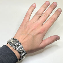 Sterling TAXCO Bracelet 6 3/4 | SPANISH Motif Silver Bracelet | Sterling Bracelet Size 6 3/4 | CHUNKY Sterling Silver Hollow Bracelet 6.75