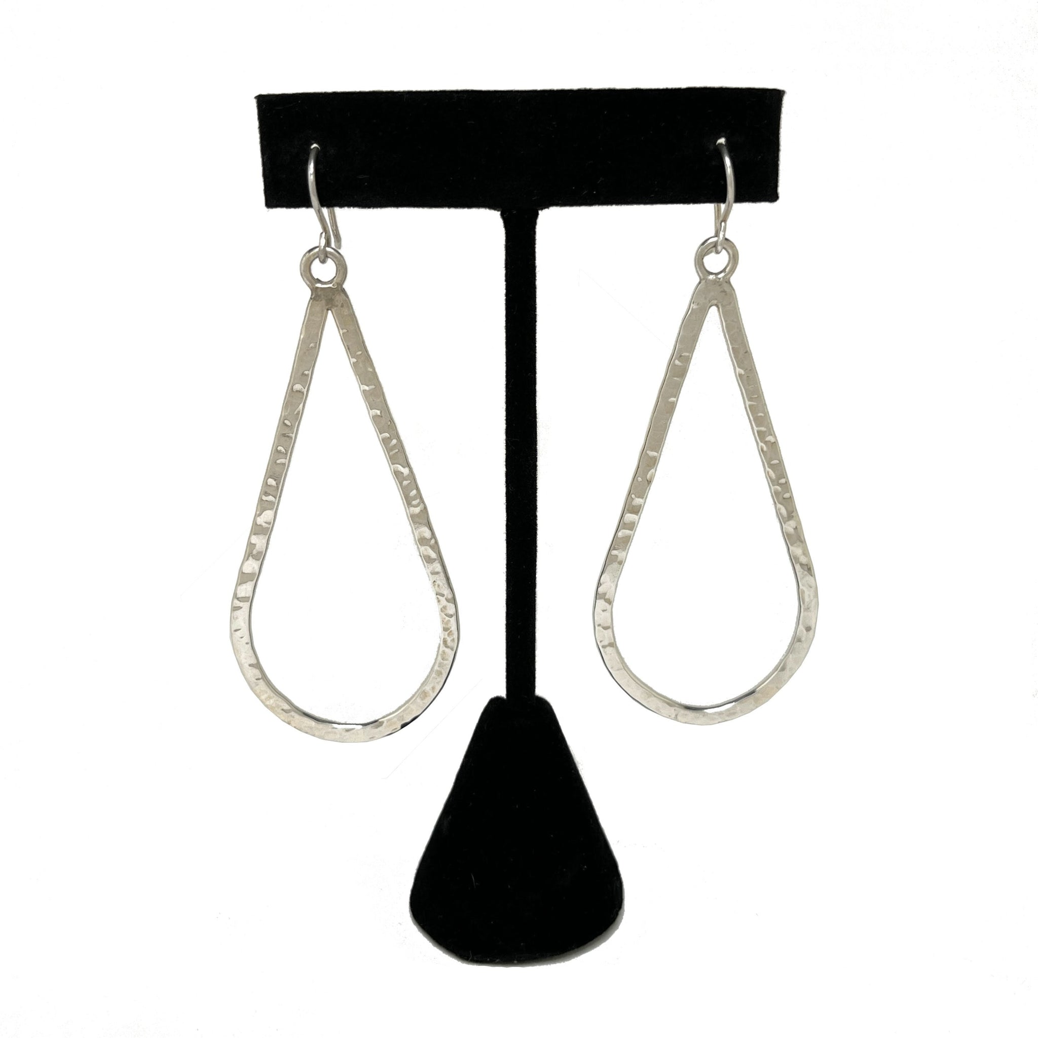 Hammered Large Teardrop Earring