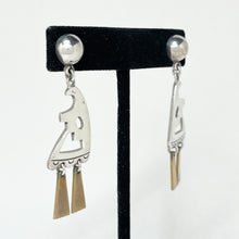 Vintage TAXCO Earrings | STERLING & Brass Modernist Earring | 1980s Tribal Statement Earrings | 80s Abstract AVANT Garde Silver Earrings