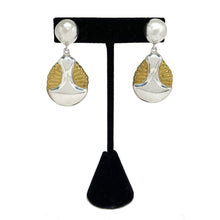 Abstract Taxco Sterling & Brass Earring