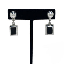 Vintage ONYX Earrings | Chunky Sterling Silver Earrings | 1990s Goth Sterling | Avant Garde Earring | 90s Sterling Vintage Onyx Jewelry