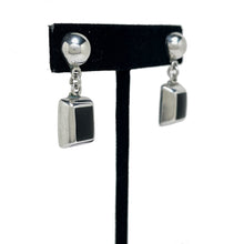 Vintage ONYX Earrings | Chunky Sterling Silver Earrings | 1990s Goth Sterling | Avant Garde Earring | 90s Sterling Vintage Onyx Jewelry