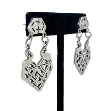 Vintage TAXCO Earrings | Sterling Silver ABSTRACT Earrings |  Geometric TRON Earring | Avant Garde Sterling Silver | 1990s Jewelry
