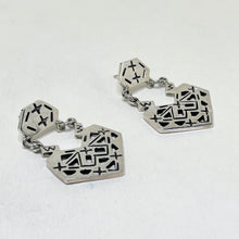 Vintage TAXCO Earrings | Sterling Silver ABSTRACT Earrings |  Geometric TRON Earring | Avant Garde Sterling Silver | 1990s Jewelry