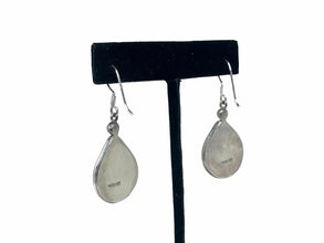 Vintage LAPIS Inlay Earrings | Lapis Lazuli FEATHER Earrings | Sterling Silver Lapis Earrings | 80s Dangle Earrings