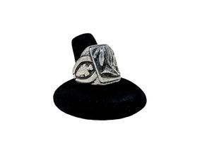1940s Indian Head Biker Ring 10.5 | STERLING Silver Biker Ring Size 10 1/2 | Antique 40s Sterling Silver | Native American Mens Ring 10.5
