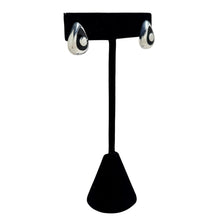 Vintage TAXCO Onyx Earrings | Sterling TEARDROP Earring | Modernist Silver ONYX Earring | 90s Goth Sterling Jewelry | 1990s Industrial