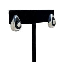 Vintage TAXCO Onyx Earrings | Sterling TEARDROP Earring | Modernist Silver ONYX Earring | 90s Goth Sterling Jewelry | 1990s Industrial