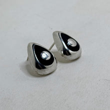 Vintage TAXCO Onyx Earrings | Sterling TEARDROP Earring | Modernist Silver ONYX Earring | 90s Goth Sterling Jewelry | 1990s Industrial